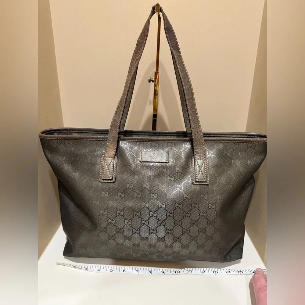 Gucci Metallic Monogram Zip Top Tote Bag - Picture 7 of 14